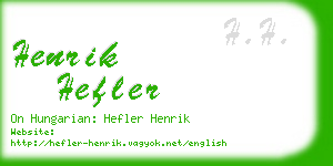 henrik hefler business card